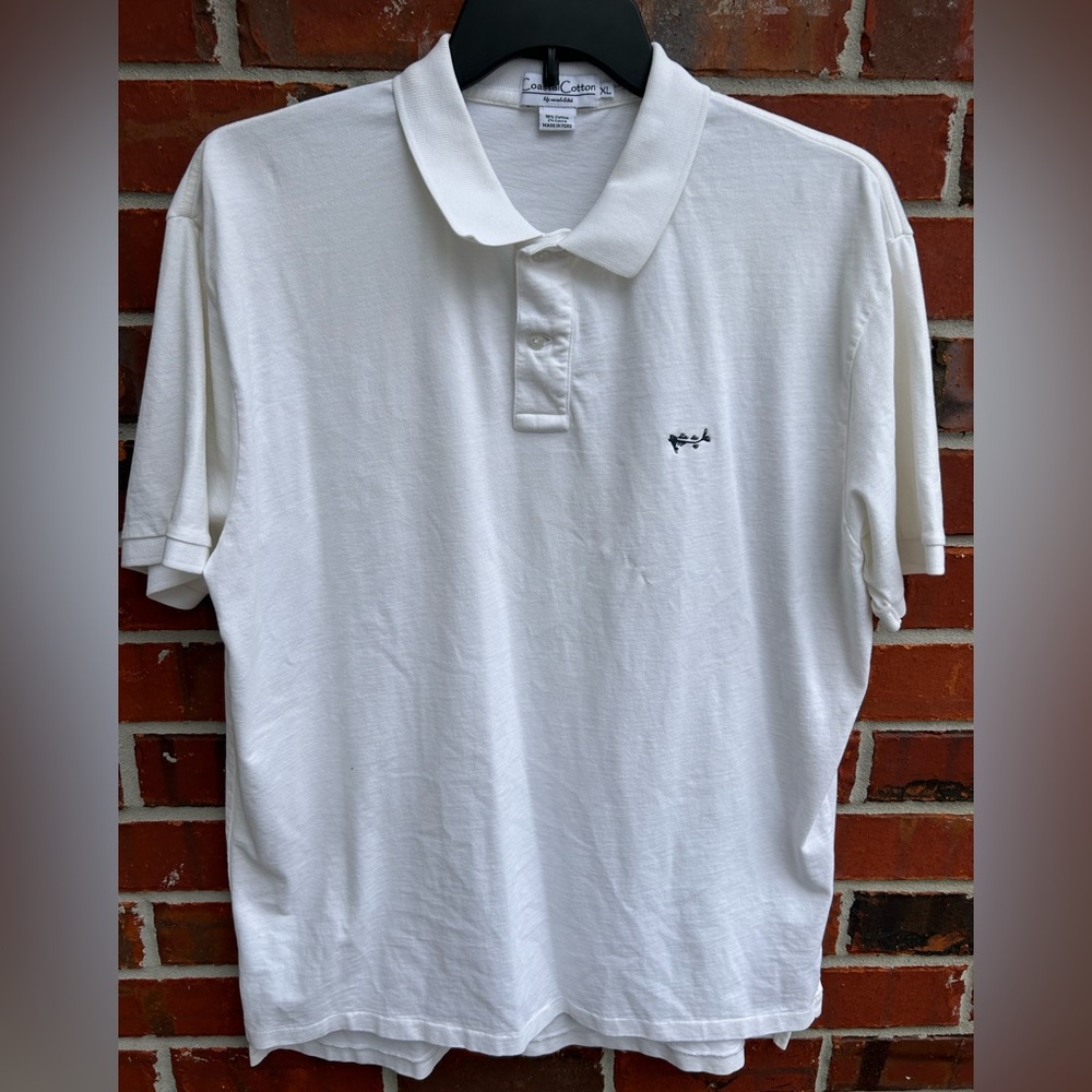 Coastal Cotton Men’s Short Sleeve White XL Golf Polo Shirt